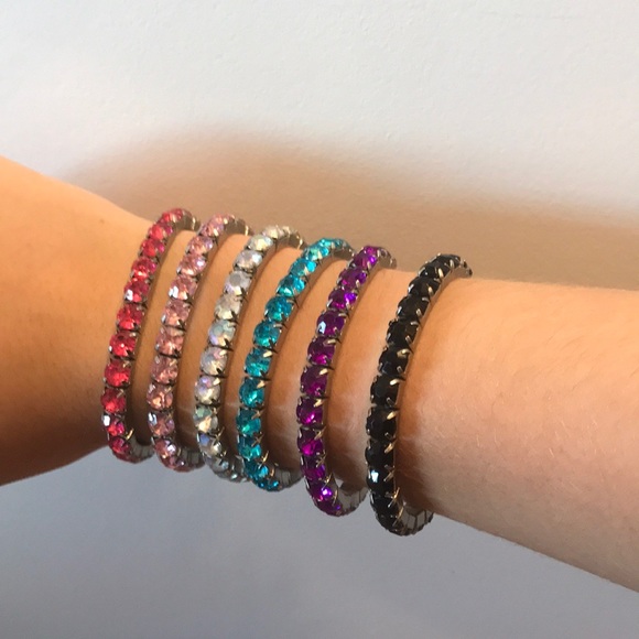 6 Rhinestone Bracelets - Picture 2 of 5